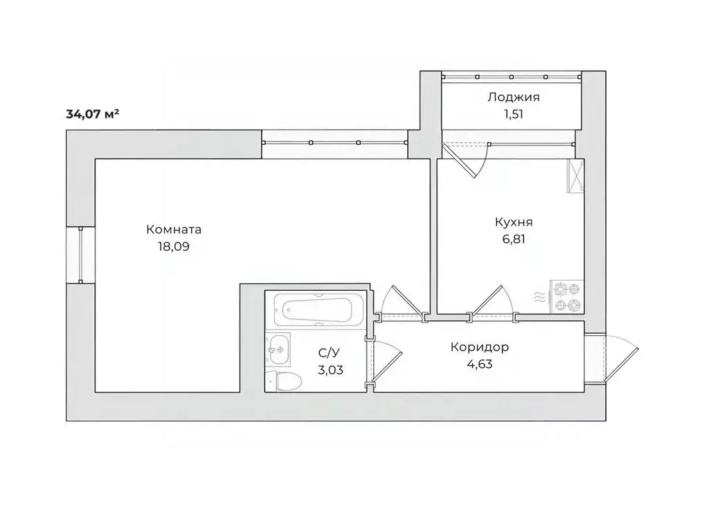 1-к кв. Ярославская область, Данилов ул. Карла Маркса, 29 (33.0 м) - Фото 1