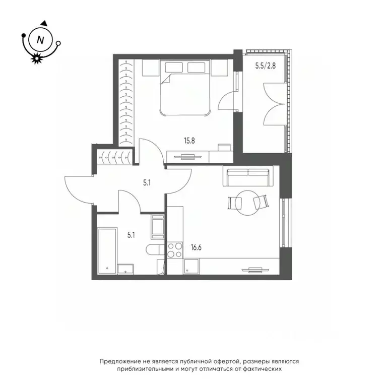 1-к кв. Омская область, Омск Зеленая река мкр, 14 (45.4 м) - Фото 0