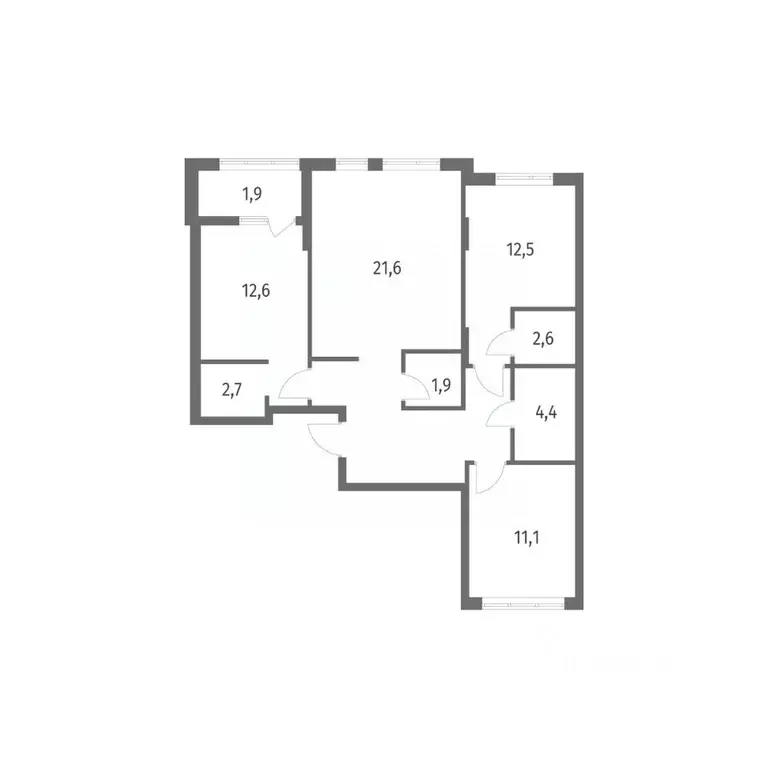 3-к кв. Калининградская область, Калининград пос. Лермонтовский, ул. ... - Фото 1