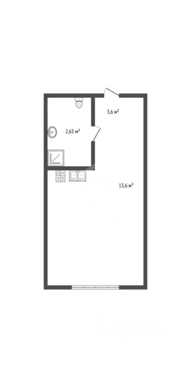 Студия Санкт-Петербург наб. Макарова, 58 (20.4 м) - Фото 2