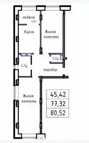 2-к кв. Чувашия, Чебоксары ул. Фридриха Энгельса, 7 (80.7 м) - Фото 2