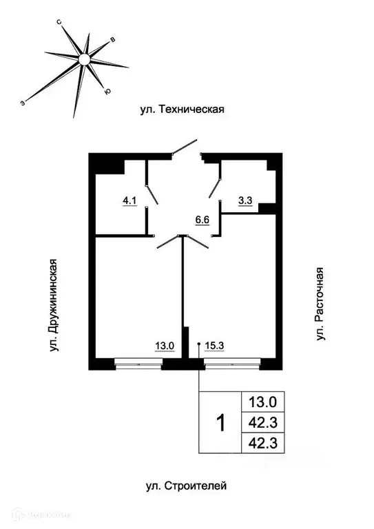 Продаётся 1-к квартира, 41.2 м - Фото 0