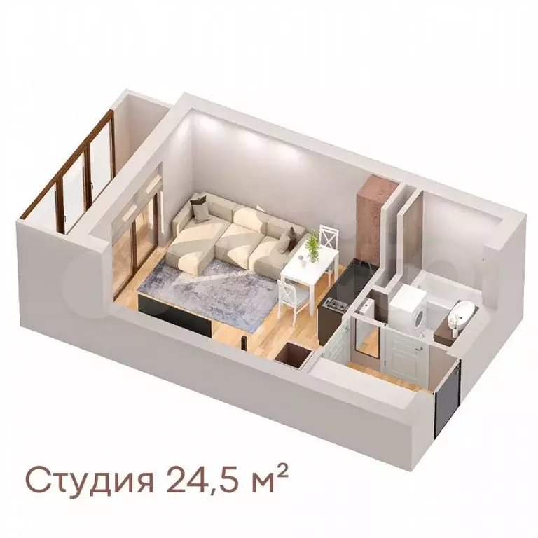 Квартира-студия, 24,5м, 5/10эт. - Фото 0