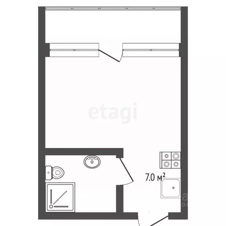 Студия Севастополь ш. Фиолентовское, 134к5 (22.6 м) - Фото 1