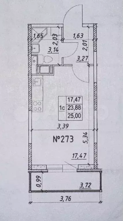 Квартира-студия, 25 м, 14/23 эт. - Фото 0