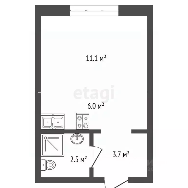 Студия Московская область, Одинцово ул. Каштановая, 7 (21.6 м) - Фото 2