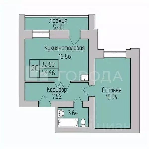 1-к кв. Новосибирская область, Новосибирск ул. Юности, 5 (43.2 м) - Фото 0