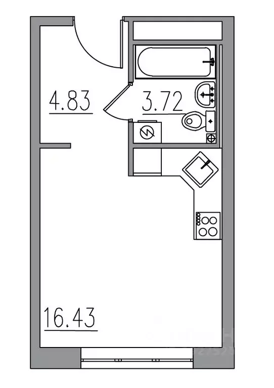 Студия Московская область, Химки  (24.98 м) - Фото 0