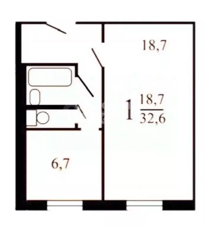 1-комнатная квартира: Москва, улица Исаковского, 24к1 (32.6 м) - Фото 0