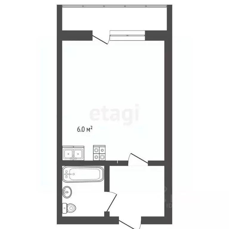 Студия Ханты-Мансийский АО, Сургут Пролетарский просп., 39 (29.0 м) - Фото 2