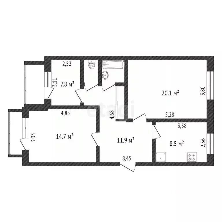 4-к кв. Амурская область, Благовещенск Институтская ул., 30 (86.0 м) - Фото 1