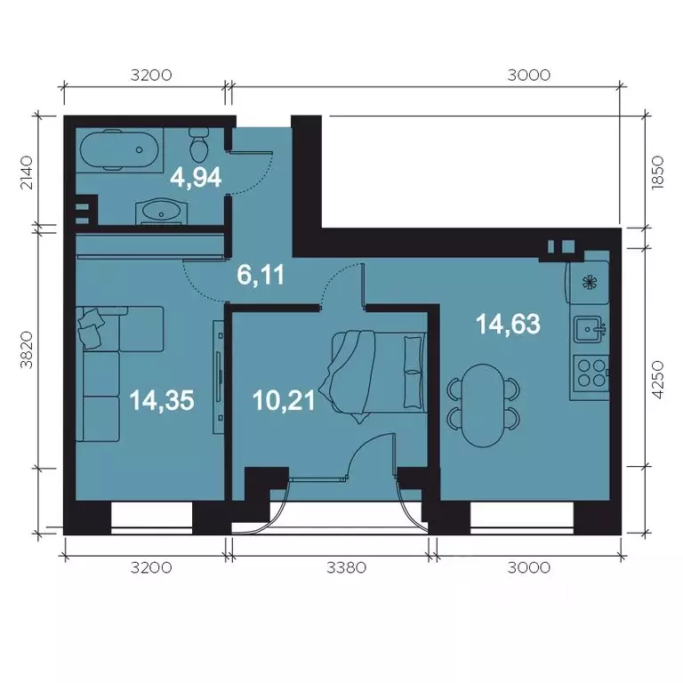 2-к кв. Иркутская область, Иркутск наб. Верхняя, 137 (52.33 м) - Фото 1