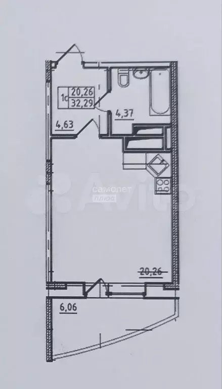 Квартира-студия, 33,5 м, 17/17 эт. - Фото 0