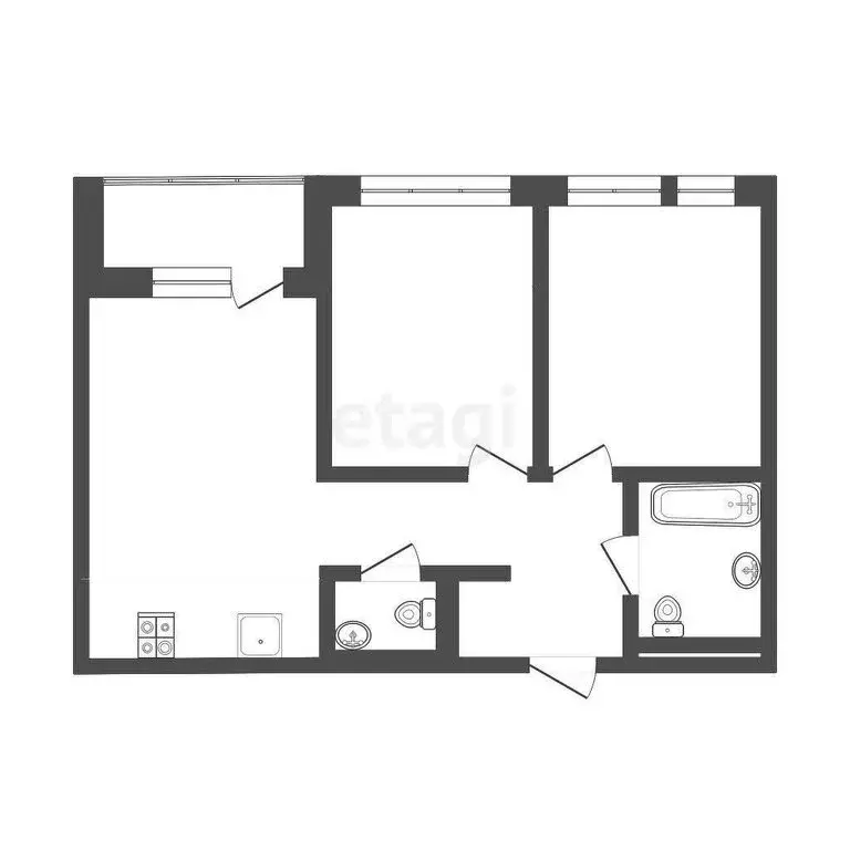 2-комнатная квартира: Тюмень, Полевая улица, 117к4 (51.3 м) - Фото 1