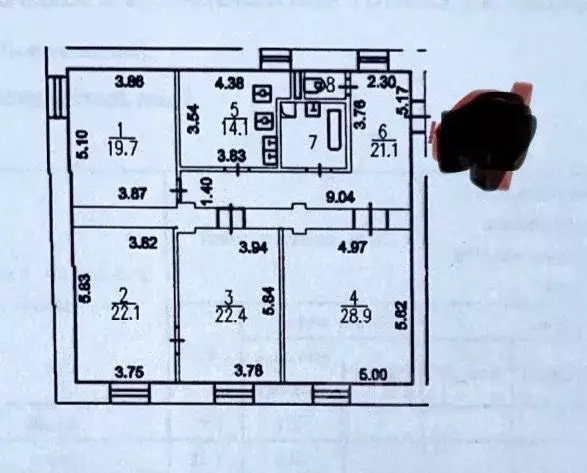 Комната Москва Чистопрудный бул., 2 (44.2 м) - Фото 0