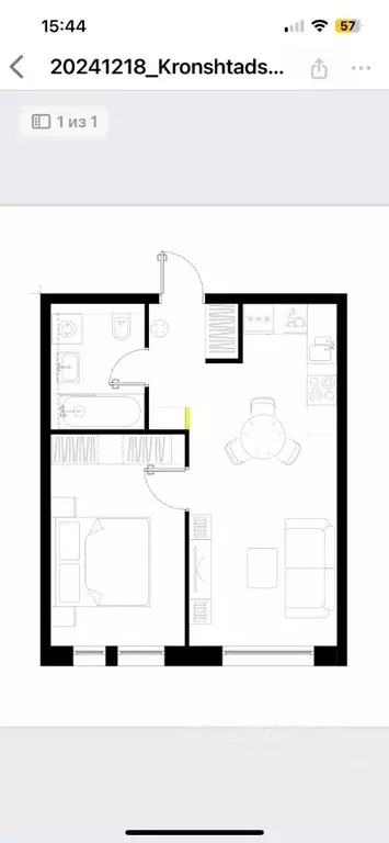 2-к кв. Москва Кронштадтский бул., 9к4 (38.5 м) - Фото 1