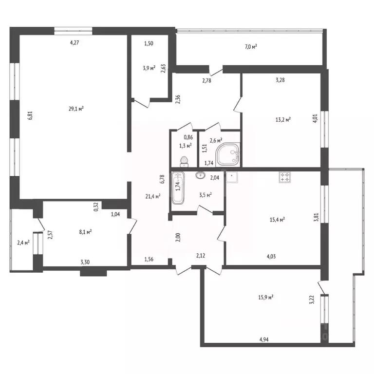 4-к кв. Башкортостан, Уфа Комсомольская ул., 143/1 (114.4 м) - Фото 2