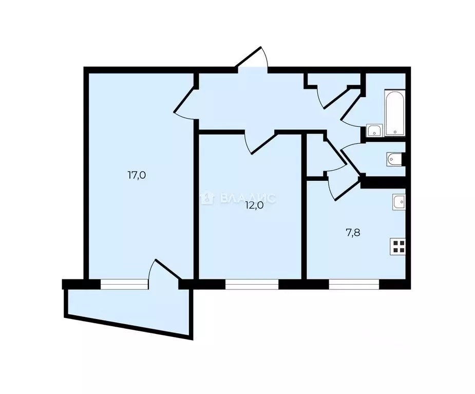 2-к кв. Владимирская область, Владимир ул. Безыменского, 9а (50.2 м) - Фото 2