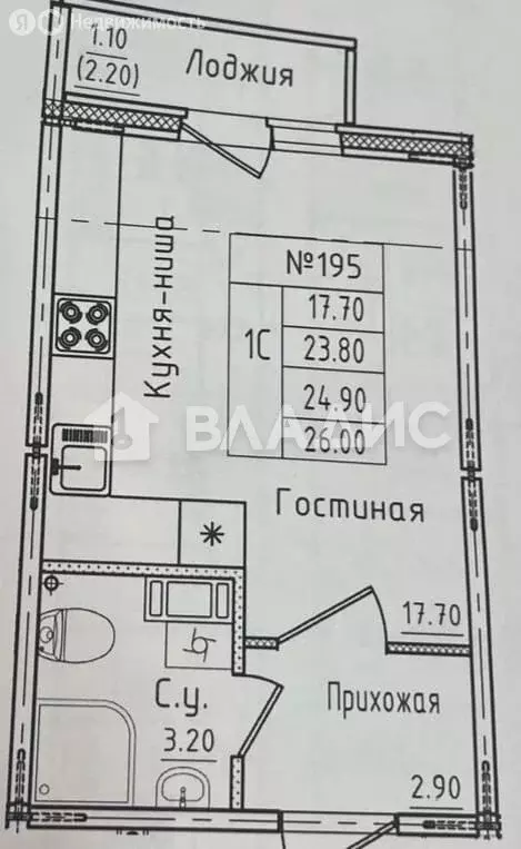 Квартира-студия: городской посёлок Новоселье, Центральная улица, 20 ... - Фото 0