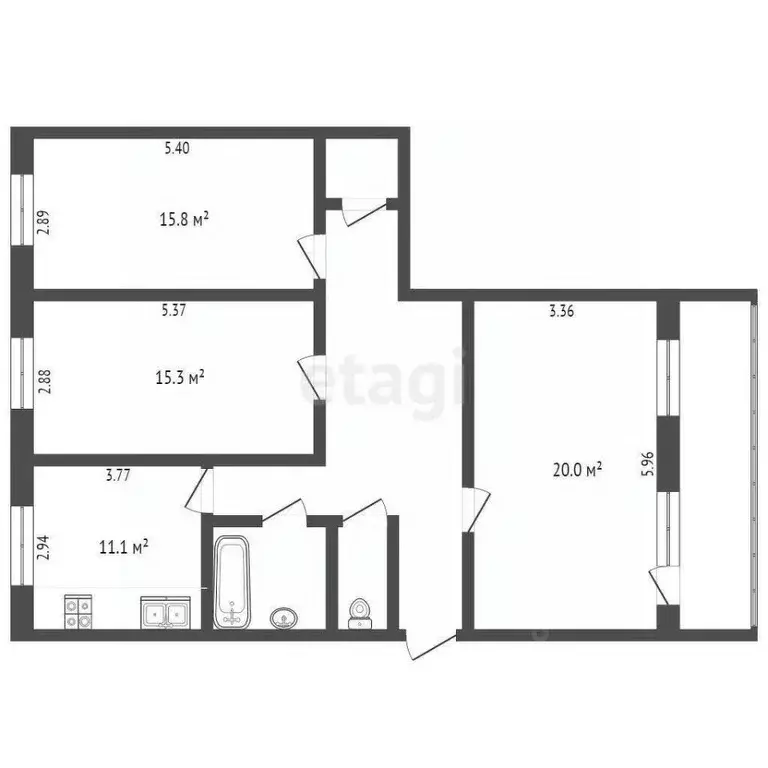 3-к кв. Ханты-Мансийский АО, Лянтор Сургутский район, ул. ... - Фото 2