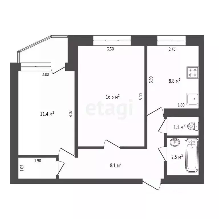 2-к кв. Ростовская область, Таганрог ул. Чехова, 335-2 (50.4 м) - Фото 1
