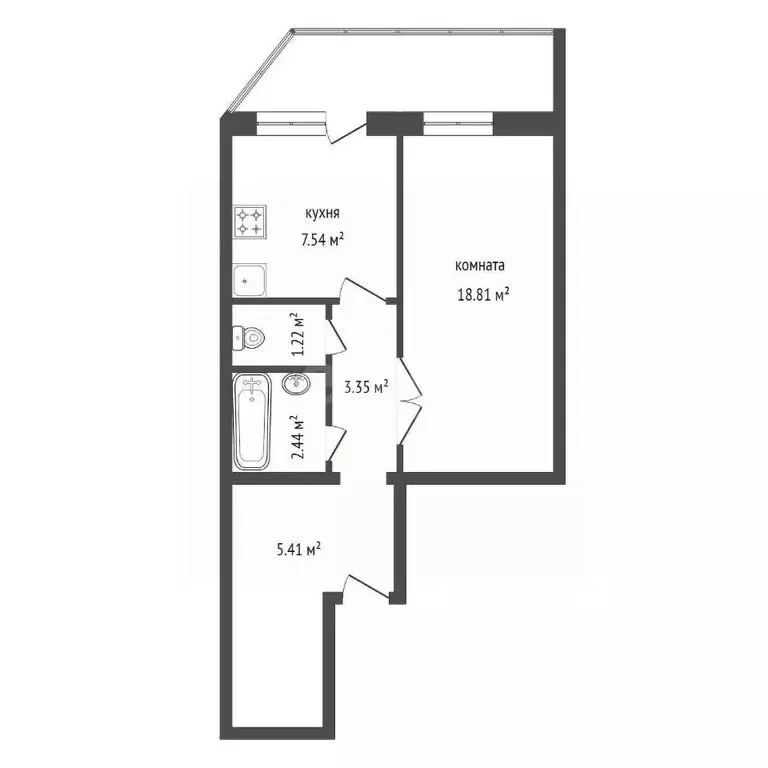 1-к кв. Красноярский край, Красноярск Соколовская ул., 80 (40.1 м) - Фото 2