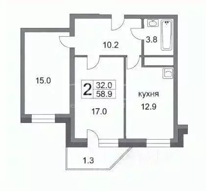 2-к кв. Москва ул. Твардовского, 12к3 (60.0 м) - Фото 2
