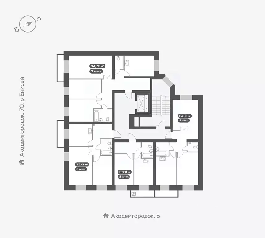 1-к кв. Красноярский край, Красноярск Академгородок мкр,  (37.28 м) - Фото 2