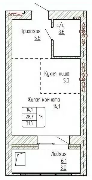 1-к кв. Алтайский край, Новоалтайск ул. Титова, 6 (31.3 м) - Фото 0