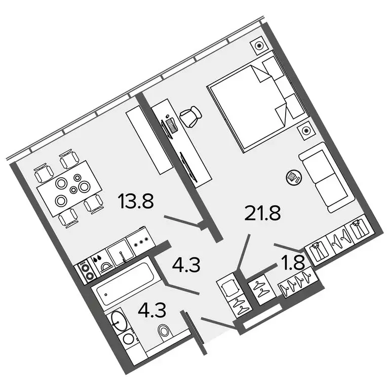 1-комнатная квартира: Санкт-Петербург, Ташкентская улица, 6к2 (44.5 м) - Фото 0