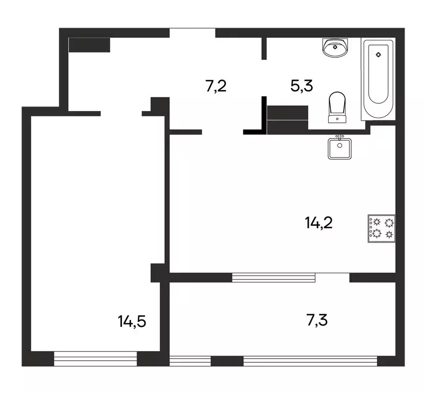 1-комнатная квартира: Бахчисарай, ЖК Прованс (48.5 м) - Фото 0