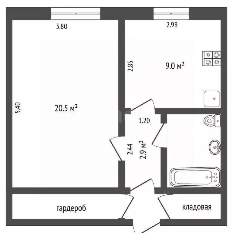 1-к кв. Тюменская область, Тюмень ул. Мельникайте, 57 (40.6 м) - Фото 1