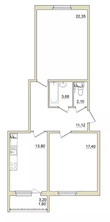 2-к кв. Санкт-Петербург, Санкт-Петербург, Зеленогорск ул. Строителей, ... - Фото 0