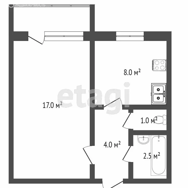 1-комнатная квартира: Челябинск, Копейское шоссе, 43 (32.9 м) - Фото 1