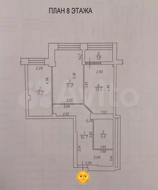 2-к. квартира, 60 м, 8/19 эт. - Фото 1