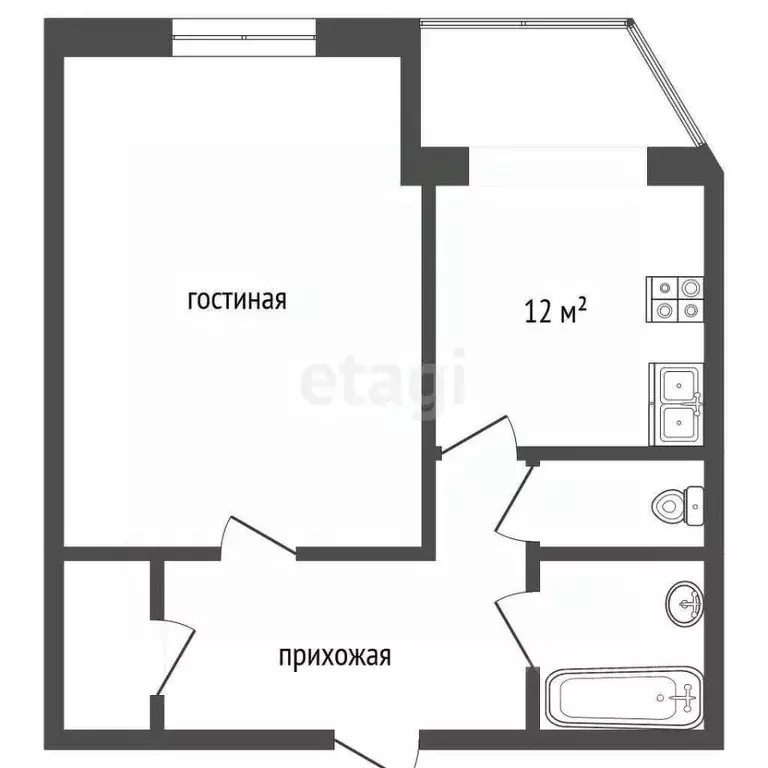 1-к кв. Ханты-Мансийский АО, Сургут Геологическая ул., 21 (42.9 м) - Фото 2