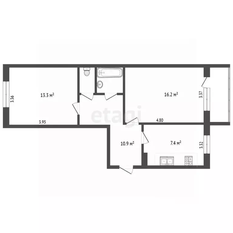 2-к кв. Крым, Щелкино Ленинский район, 88 (51.7 м) - Фото 2