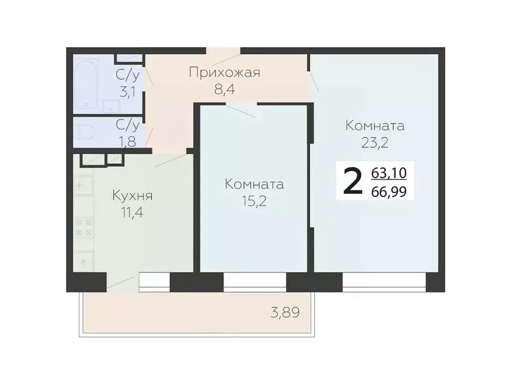 2-к кв. Московская область, Подольск Красная Горка мкр, ул. Садовая, ... - Фото 0