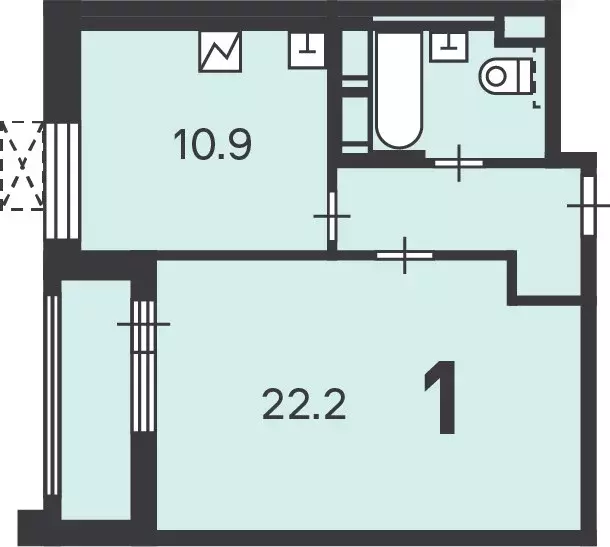 Продаётся 1-к квартира, 41.9 м - Фото 1