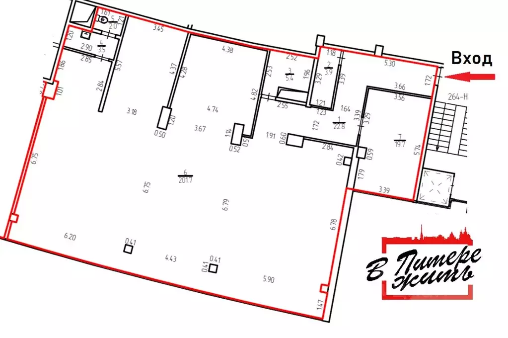 Помещение свободного назначения в Санкт-Петербург ул. Матроса ... - Фото 2