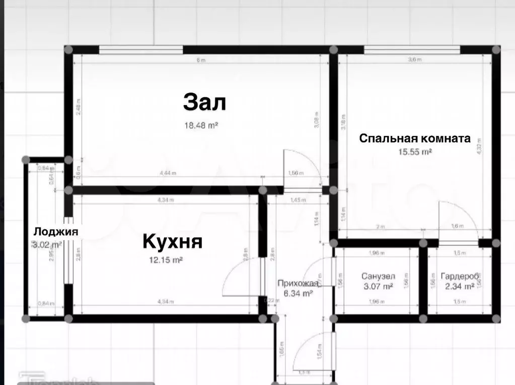 2-к. квартира, 62 м, 2/4 эт. - Фото 0