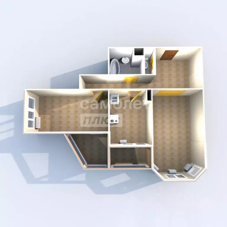 2-к кв. Московская область, Серпухов ул. Фрунзе, 12 (63.3 м) - Фото 2