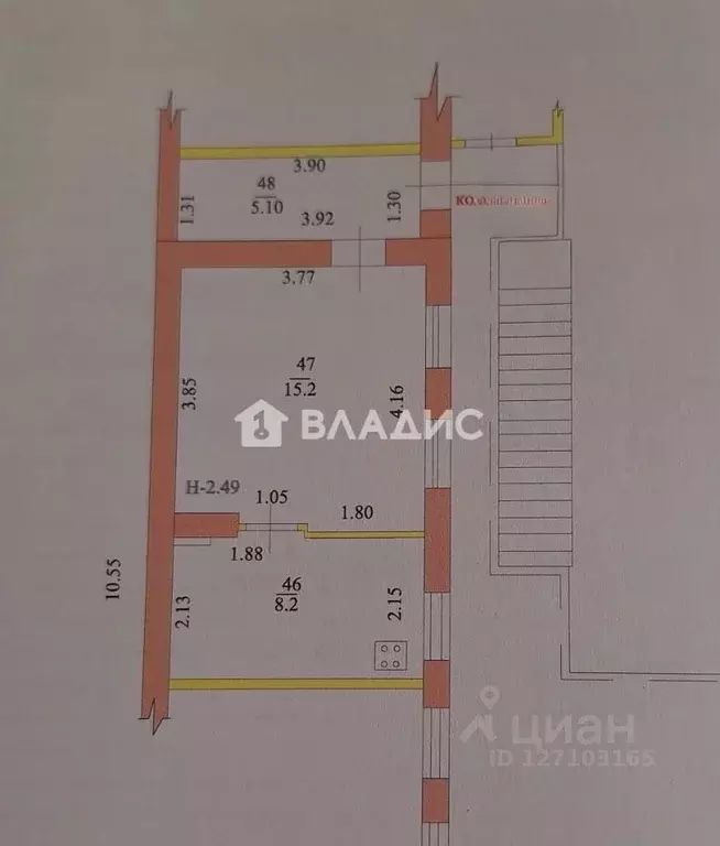 1-к кв. Краснодарский край, Ейск ул. Ленина, 53 (28.5 м) - Фото 2