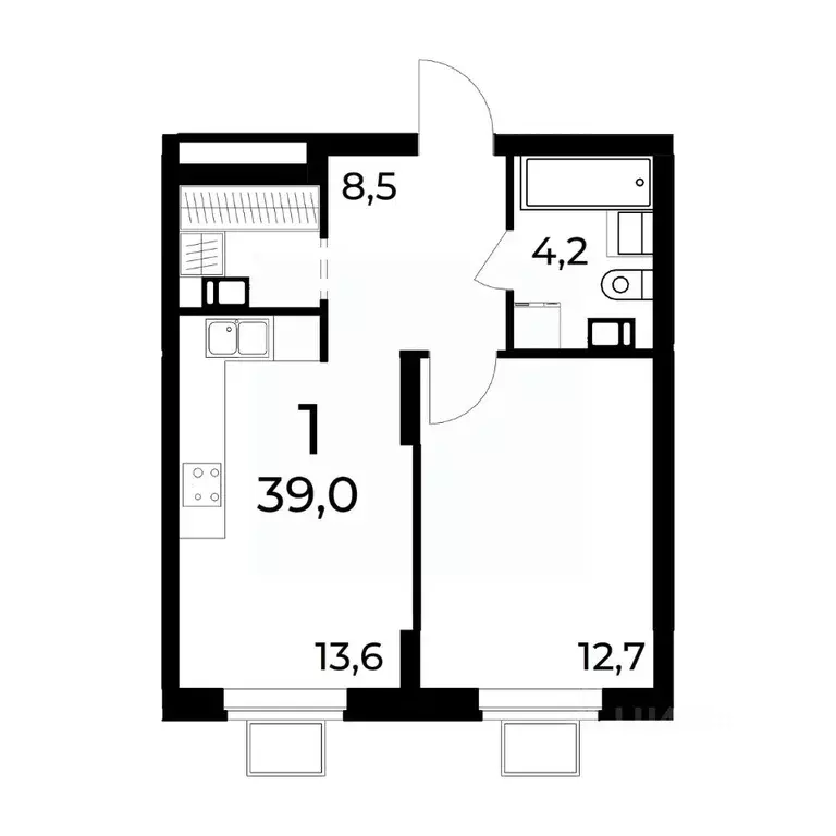1-к кв. Нижегородская область, Нижний Новгород ул. Усиевича (39.0 м) - Фото 0