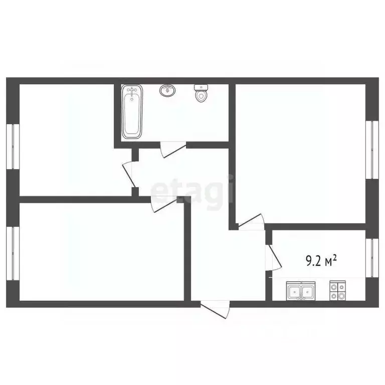 3-к кв. Татарстан, Набережные Челны ул. Татарстан, 24 (61.6 м) - Фото 1