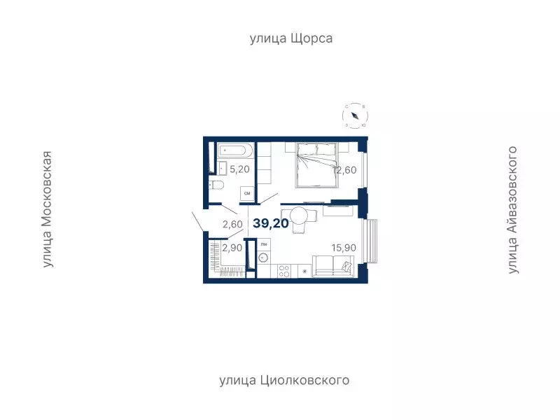 1-комнатная квартира: Екатеринбург, Московская улица, 249/2 (39.2 м) - Фото 0