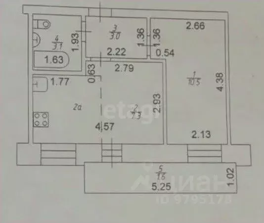 1-к кв. Татарстан, Зеленодольск ул. Гагарина, 12 (28.9 м) - Фото 2