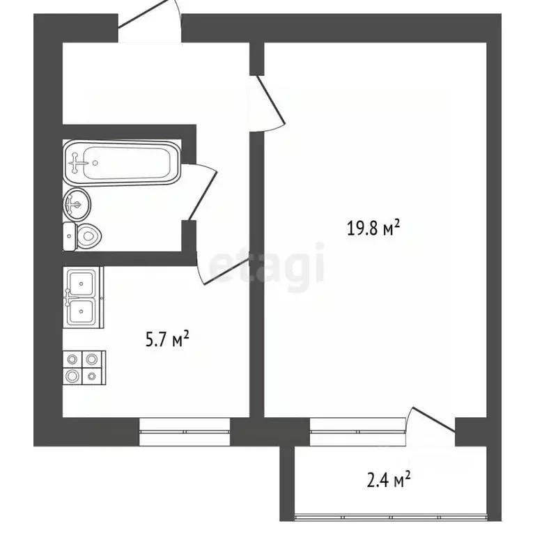 1-к кв. Москва Бакинская ул., 15 (32.7 м) - Фото 2