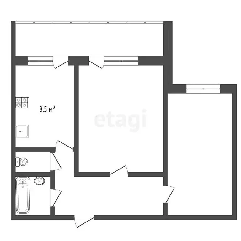 2-комнатная квартира: Тюмень, улица Мира, 27 (48.8 м) - Фото 0