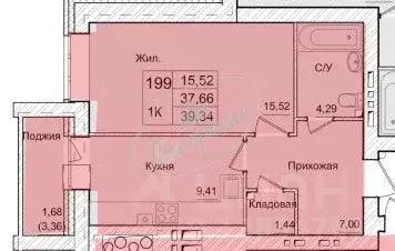 1-к кв. Калужская область, Калуга проезд 3-й Академический, 10 (39.3 ... - Фото 2